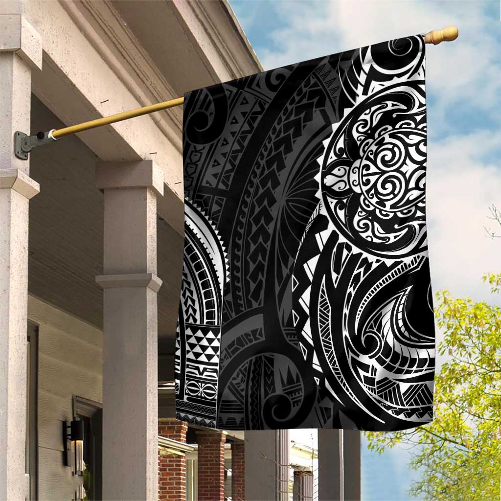 Polynesian Turtle Tribal Tattoo Garden Flag Black Style LT9 House Flag Black - Polynesian Pride