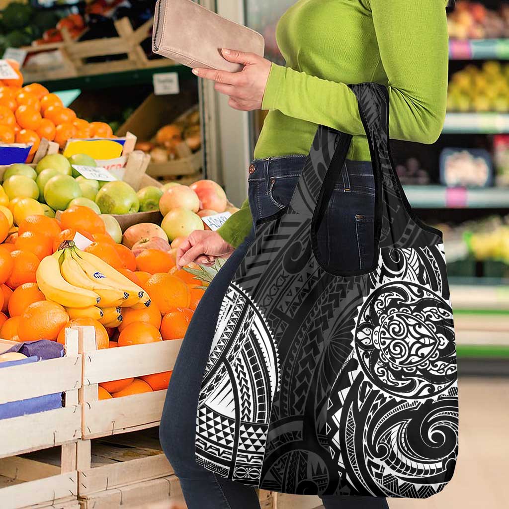 Polynesian Turtle Tribal Tattoo Grocery Bag Black Style LT9 - Polynesian Pride