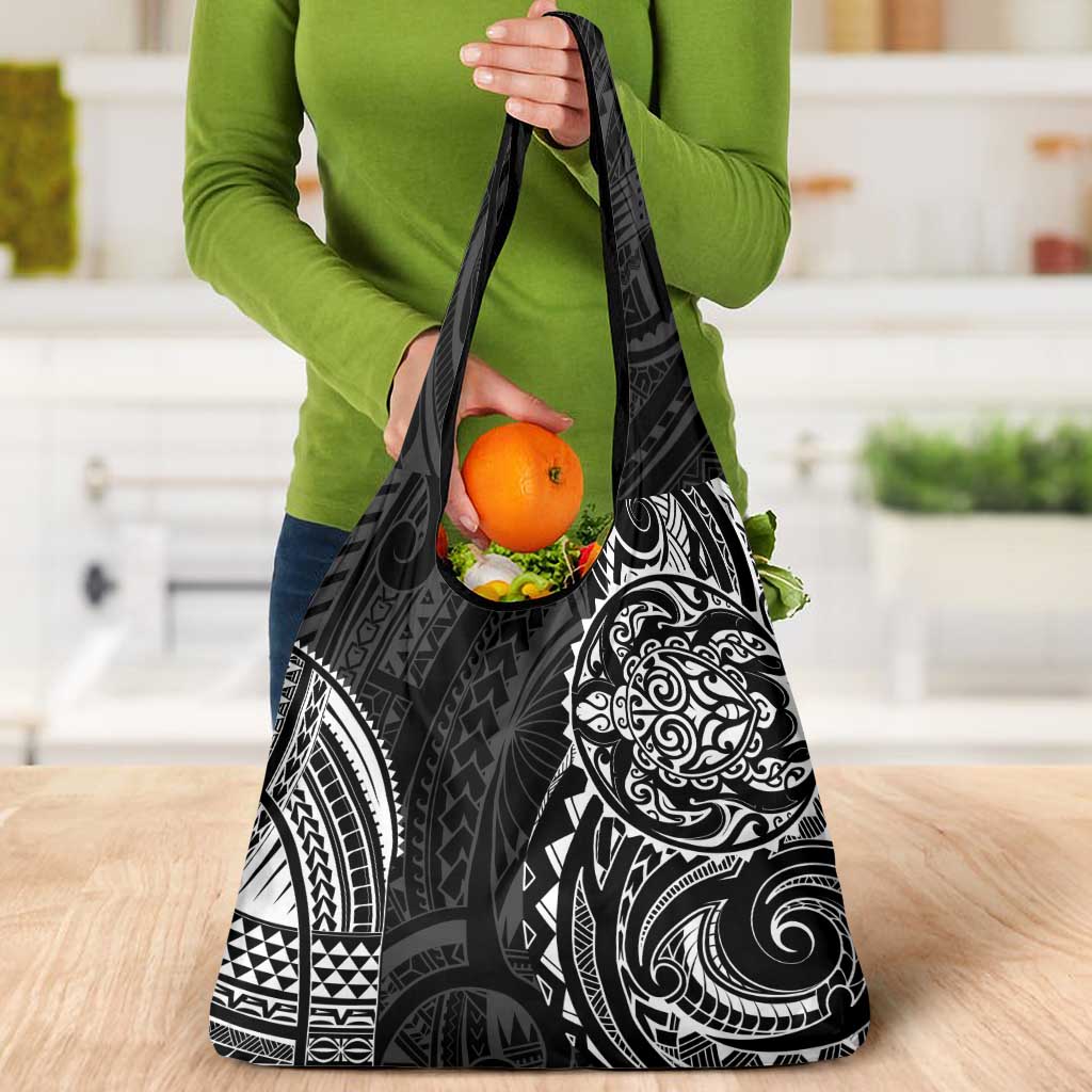 Polynesian Turtle Tribal Tattoo Grocery Bag Black Style LT9 - Polynesian Pride