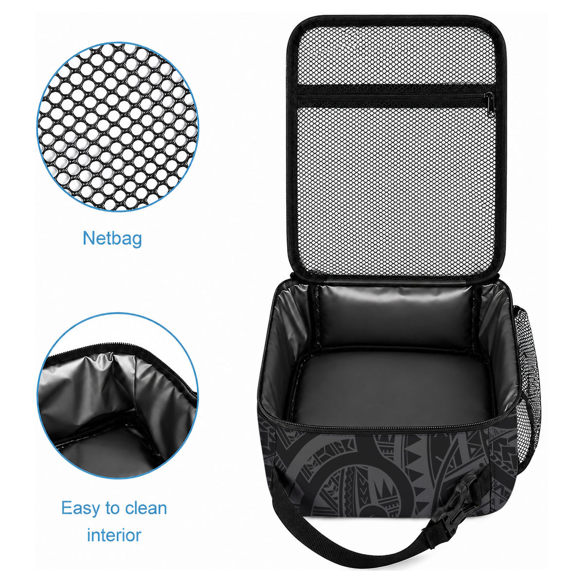 Polynesian Turtle Tribal Tattoo Lunch Bag Black Style LT9 - Polynesian Pride