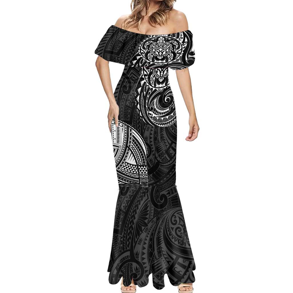 Polynesian Turtle Tribal Tattoo Mermaid Dress Black Style LT9 - Polynesian Pride