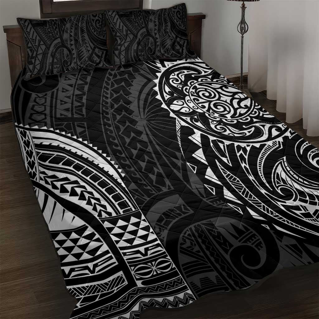 Polynesian Turtle Tribal Tattoo Quilt Bed Set Black Style LT9 Black - Polynesian Pride