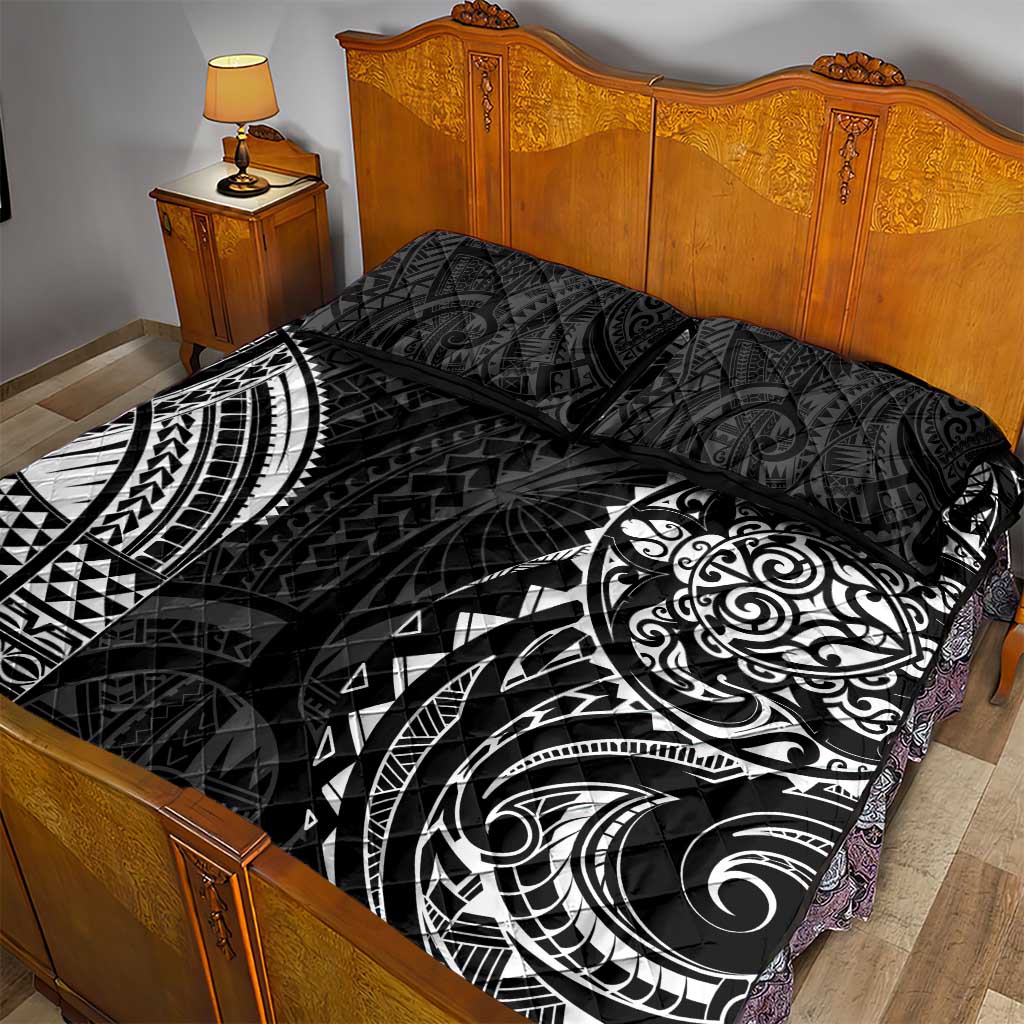 Polynesian Turtle Tribal Tattoo Quilt Bed Set Black Style LT9 - Polynesian Pride
