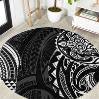 Polynesian Turtle Tribal Tattoo Round Carpet Black Style LT9 Black - Polynesian Pride
