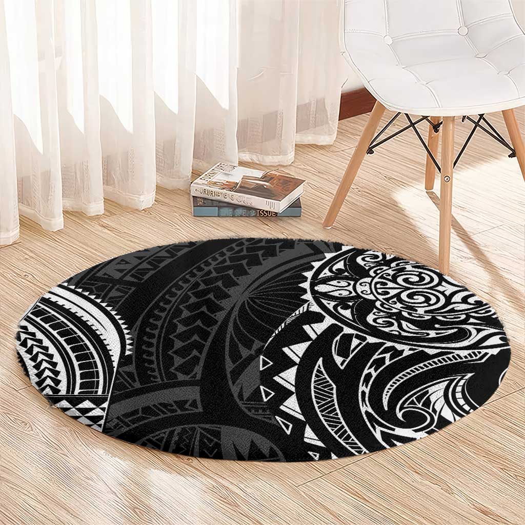Polynesian Turtle Tribal Tattoo Round Carpet Black Style LT9 - Polynesian Pride