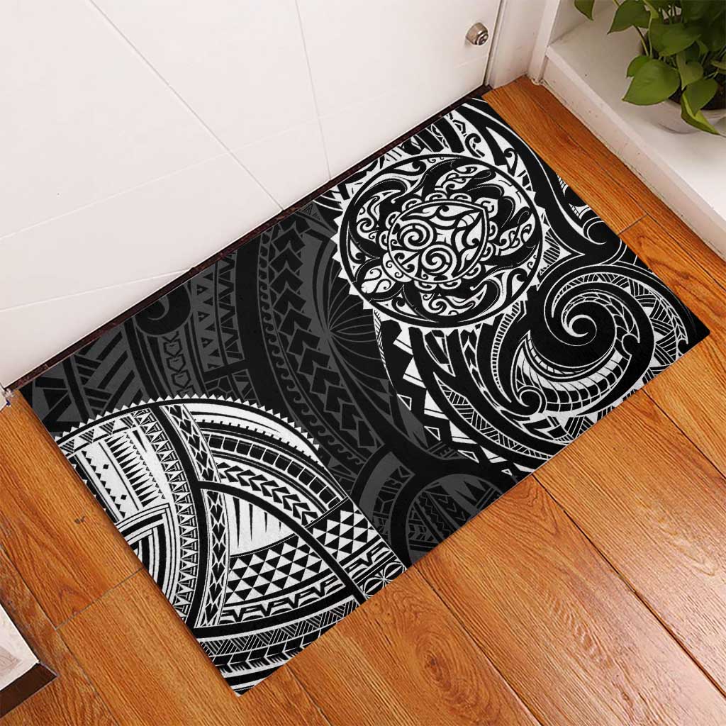 Polynesian Turtle Tribal Tattoo Rubber Doormat Black Style LT9 - Polynesian Pride