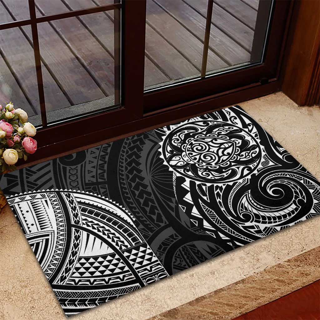 Polynesian Turtle Tribal Tattoo Rubber Doormat Black Style LT9 - Polynesian Pride
