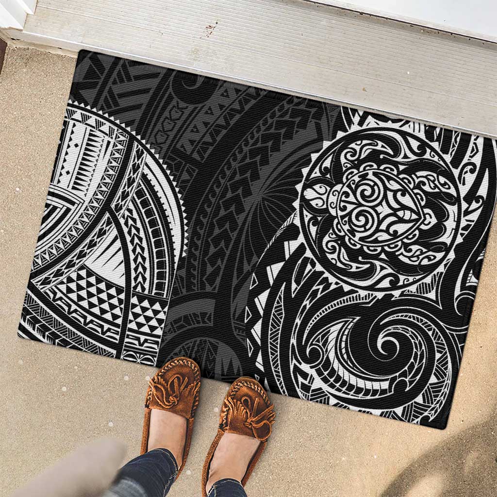 Polynesian Turtle Tribal Tattoo Rubber Doormat Black Style LT9 - Polynesian Pride