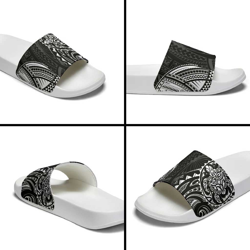 Polynesian Turtle Tribal Tattoo Slide Sandals Black Style LT9 - Polynesian Pride