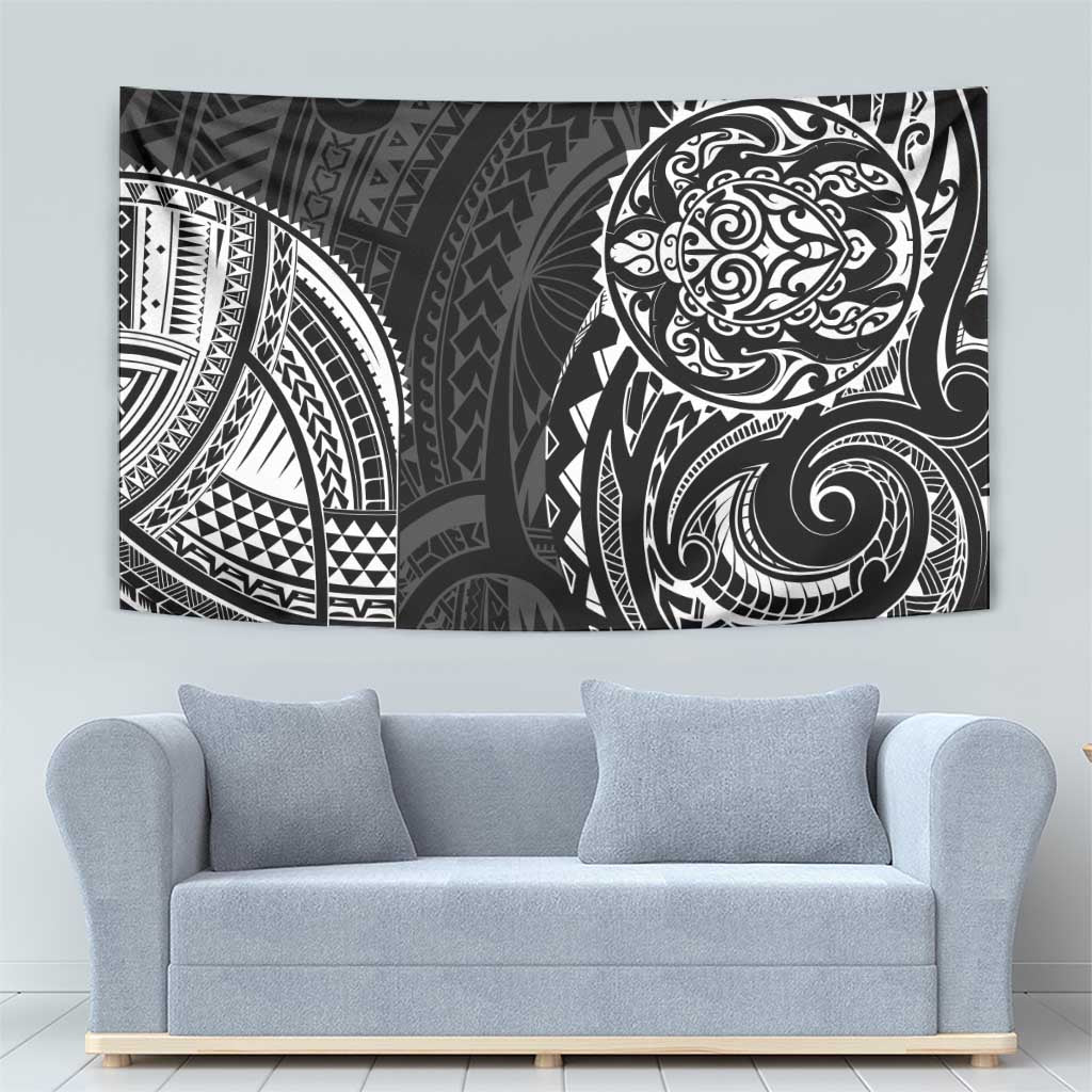 Polynesian Turtle Tribal Tattoo Tapestry Black Style LT9 - Polynesian Pride