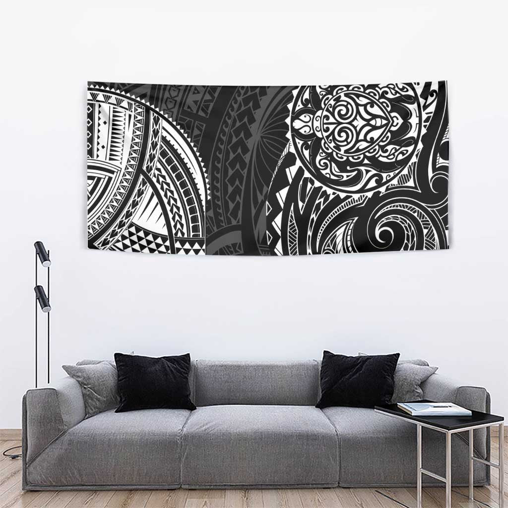 Polynesian Turtle Tribal Tattoo Tapestry Black Style LT9 - Polynesian Pride