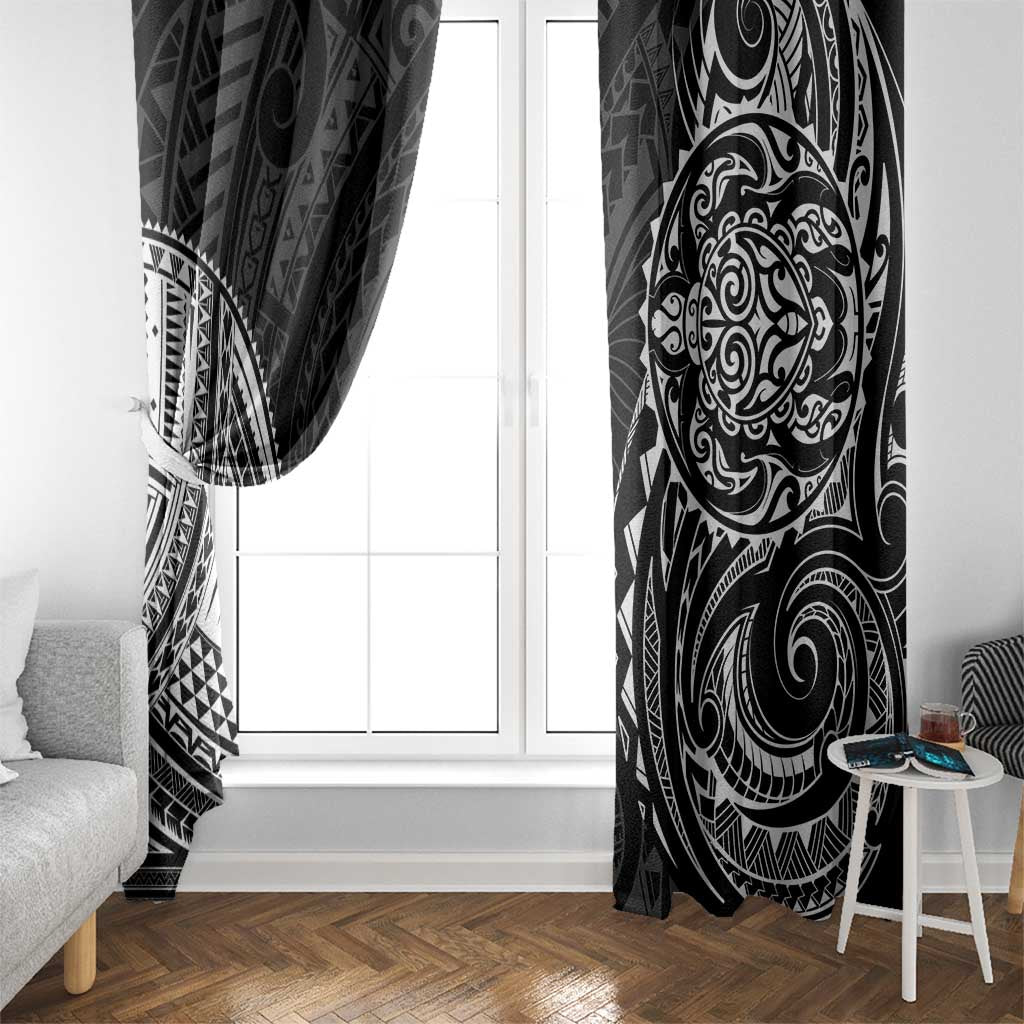 Polynesian Turtle Tribal Tattoo Window Curtain Black Style LT9 - Polynesian Pride