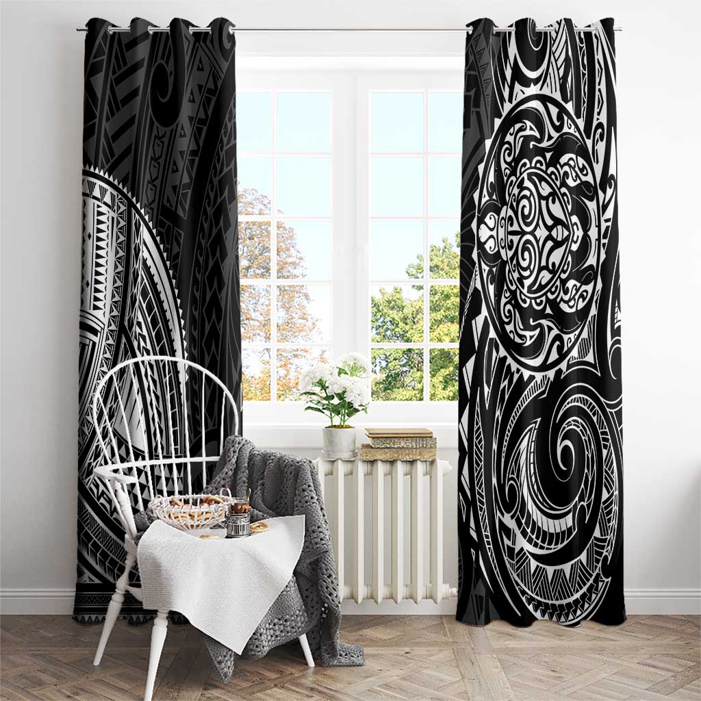 Polynesian Turtle Tribal Tattoo Window Curtain Black Style LT9 - Polynesian Pride