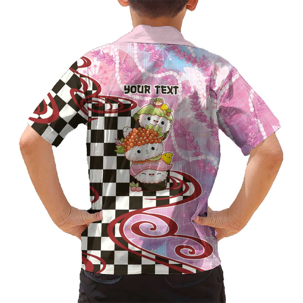 Personalized Japanese Kawaii Sushi Roll Hawaiian Shirt Wagara Palaka Pattern LT9 - Polynesian Pride