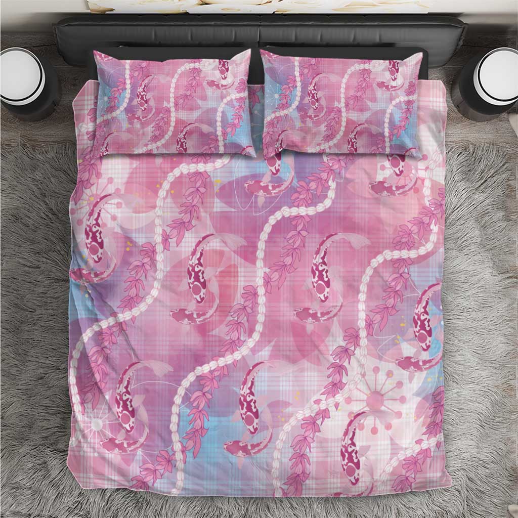 Japanese Koi Fish Bedding Set Pink Wagara Palaka Honohono Pikake Lei LT9 Pink - Polynesian Pride