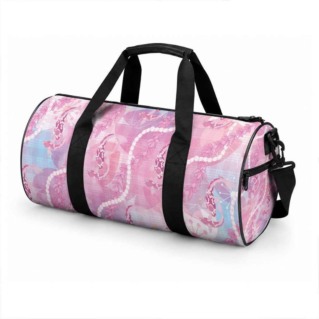 Japanese Koi Fish Duffle Bag Pink Wagara Palaka Honohono Pikake Lei LT9 - Polynesian Pride