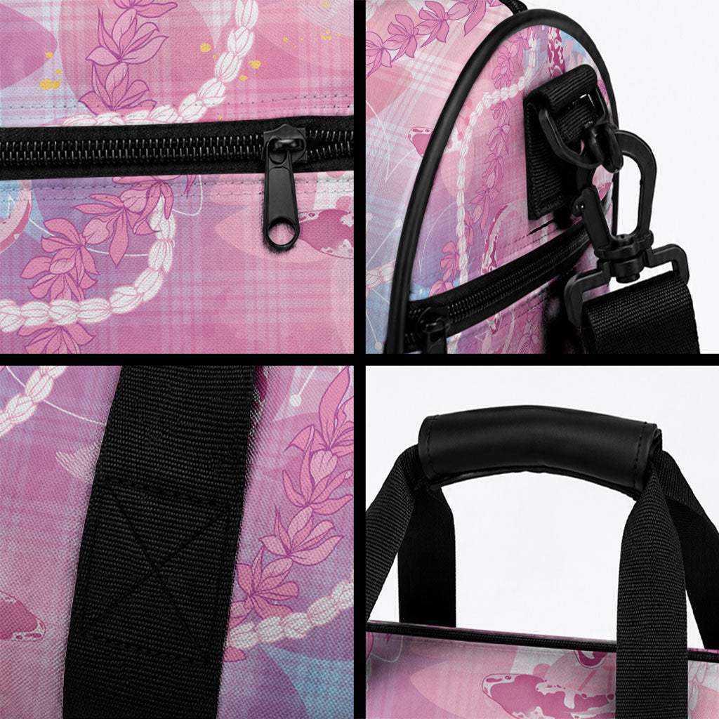 Japanese Koi Fish Duffle Bag Pink Wagara Palaka Honohono Pikake Lei LT9 - Polynesian Pride