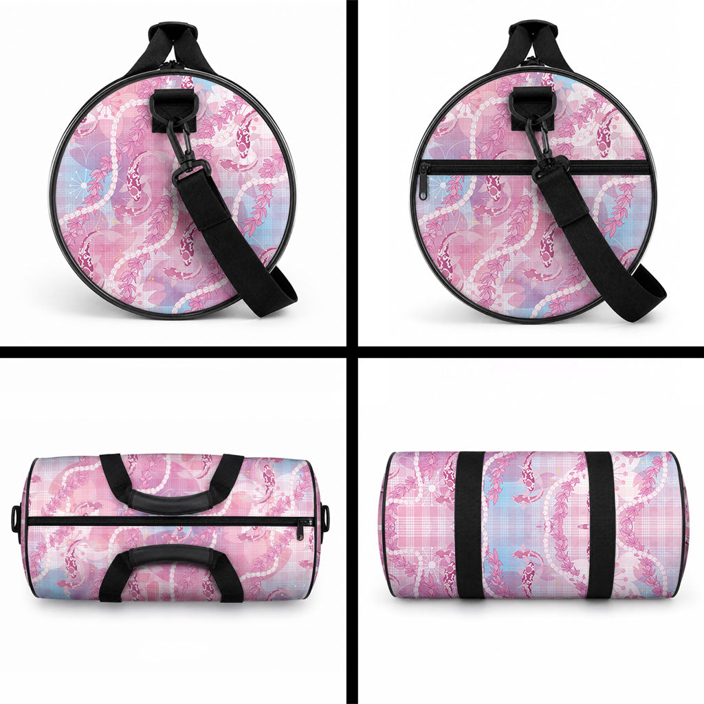 Japanese Koi Fish Duffle Bag Pink Wagara Palaka Honohono Pikake Lei LT9 - Polynesian Pride