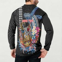 Personalized Japanese Koi Fish Ramen Button Sweatshirt Aloha Shark Kakau Pattern LT9 - Polynesian Pride