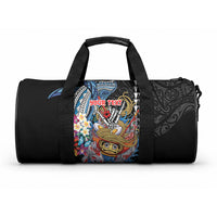 Personalized Japanese Koi Fish Ramen Duffle Bag Aloha Shark Kakau Pattern LT9 One size Black - Polynesian Pride