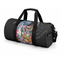 Personalized Japanese Koi Fish Ramen Duffle Bag Aloha Shark Kakau Pattern LT9 - Polynesian Pride