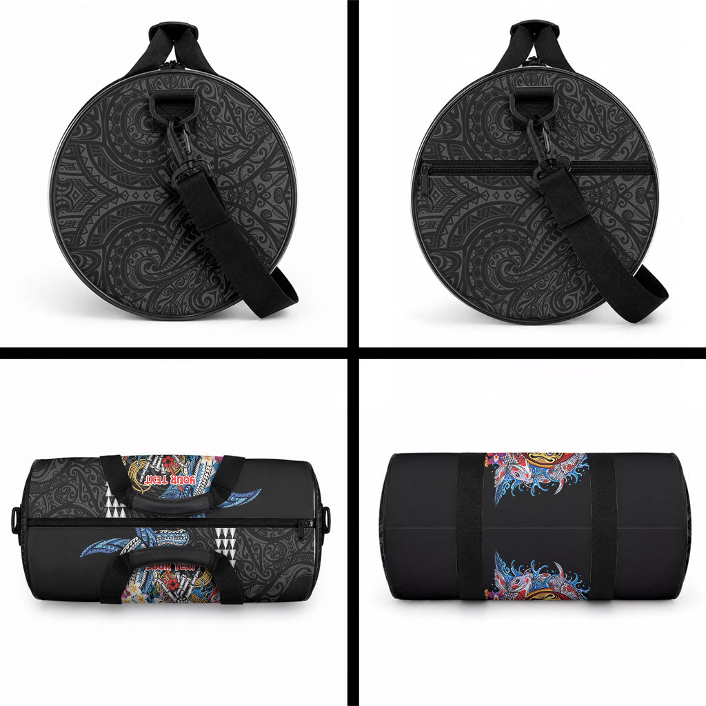 Personalized Japanese Koi Fish Ramen Duffle Bag Aloha Shark Kakau Pattern LT9 - Polynesian Pride