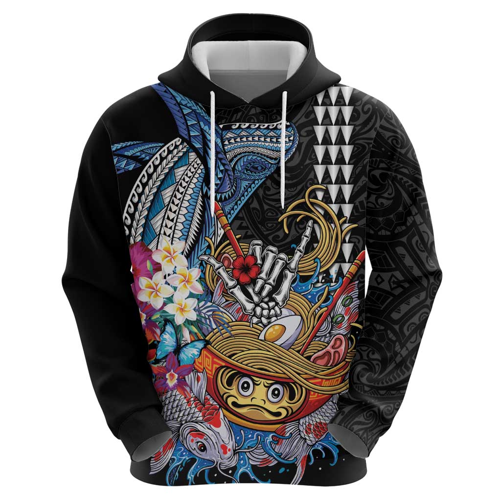 Personalized Japanese Koi Fish Ramen Hoodie Aloha Shark Kakau Pattern LT9 - Polynesian Pride