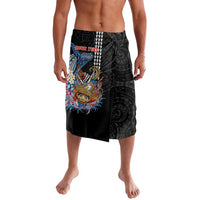 Personalized Japanese Koi Fish Ramen Lavalava Aloha Shark Kakau Pattern LT9 Black - Polynesian Pride