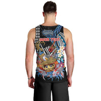 Personalized Japanese Koi Fish Ramen Men Tank Top Aloha Shark Kakau Pattern LT9 - Polynesian Pride