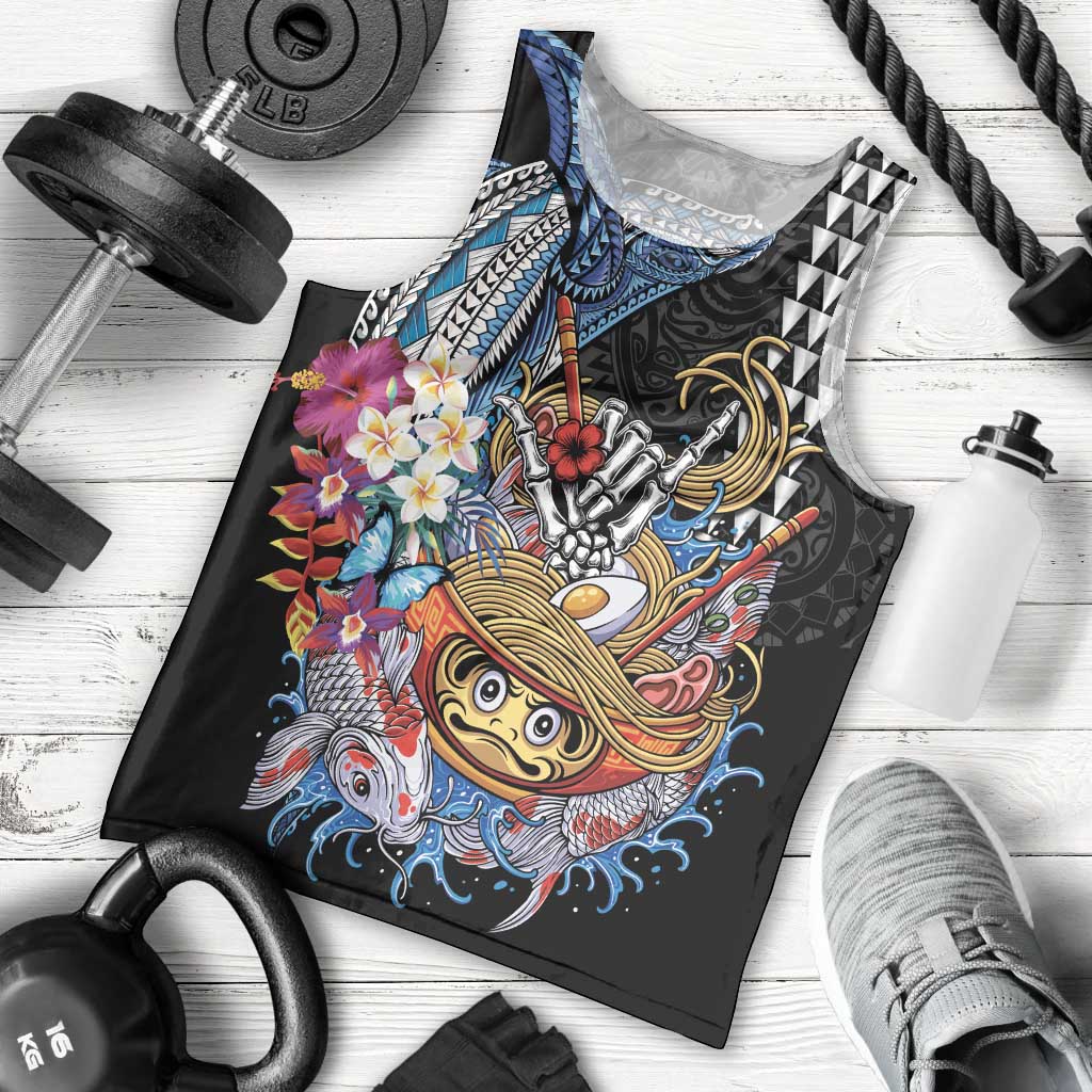 Personalized Japanese Koi Fish Ramen Men Tank Top Aloha Shark Kakau Pattern LT9 - Polynesian Pride