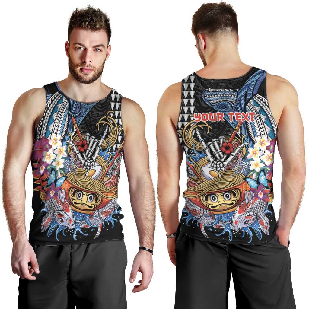 Personalized Japanese Koi Fish Ramen Men Tank Top Aloha Shark Kakau Pattern LT9 - Polynesian Pride