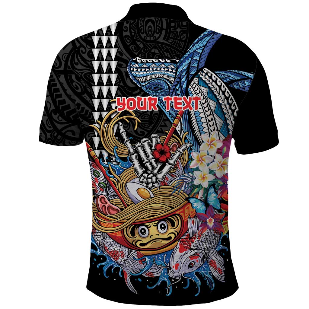 Personalized Japanese Koi Fish Ramen Polo Shirt Aloha Shark Kakau Pattern LT9 - Polynesian Pride