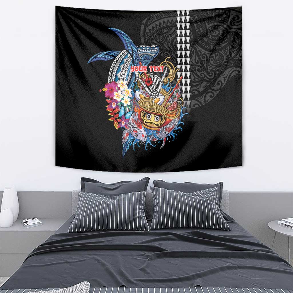 Personalized Japanese Koi Fish Ramen Tapestry Aloha Shark Kakau Pattern LT9 - Polynesian Pride