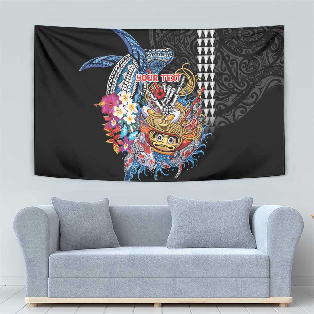 Personalized Japanese Koi Fish Ramen Tapestry Aloha Shark Kakau Pattern LT9 - Polynesian Pride