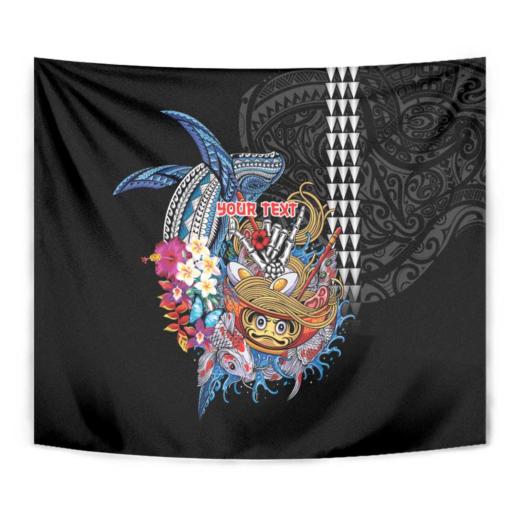 Personalized Japanese Koi Fish Ramen Tapestry Aloha Shark Kakau Pattern LT9 - Polynesian Pride