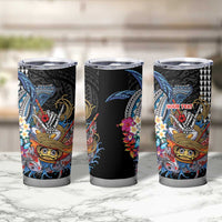 Personalized Japanese Koi Fish Ramen Tumbler Cup Aloha Shark Kakau Pattern LT9 - Polynesian Pride