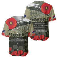 ANZAC Day We Remember Baseball Jersey Maori Silver Fern Camouflage Motif LT9 - Polynesian Pride