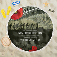 ANZAC Day We Remember Beach Blanket Maori Silver Fern Camouflage Motif LT9 One Size 150cm Green - Polynesian Pride