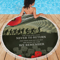 ANZAC Day We Remember Beach Blanket Maori Silver Fern Camouflage Motif LT9 - Polynesian Pride