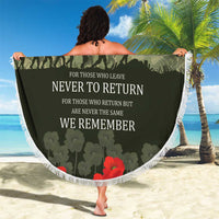 ANZAC Day We Remember Beach Blanket Maori Silver Fern Camouflage Motif LT9 - Polynesian Pride