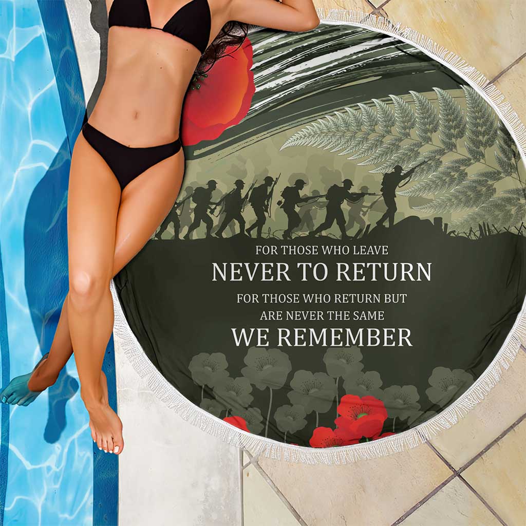 ANZAC Day We Remember Beach Blanket Maori Silver Fern Camouflage Motif LT9 - Polynesian Pride