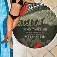 ANZAC Day We Remember Beach Blanket Maori Silver Fern Camouflage Motif LT9 - Polynesian Pride