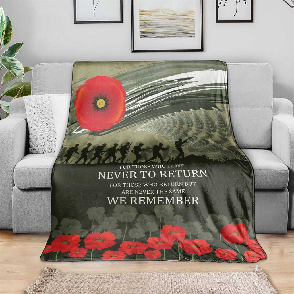 ANZAC Day We Remember Blanket Maori Silver Fern Camouflage Motif LT9 - Polynesian Pride