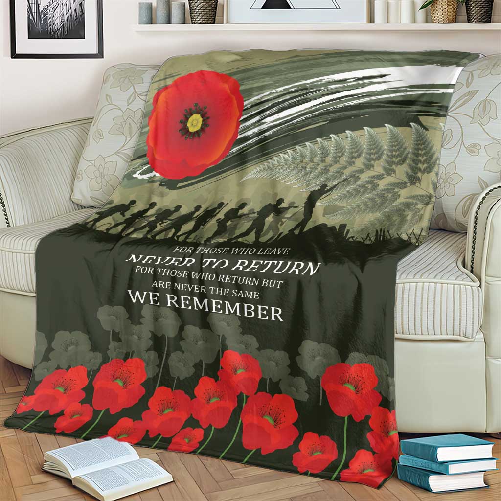 ANZAC Day We Remember Blanket Maori Silver Fern Camouflage Motif LT9 - Polynesian Pride