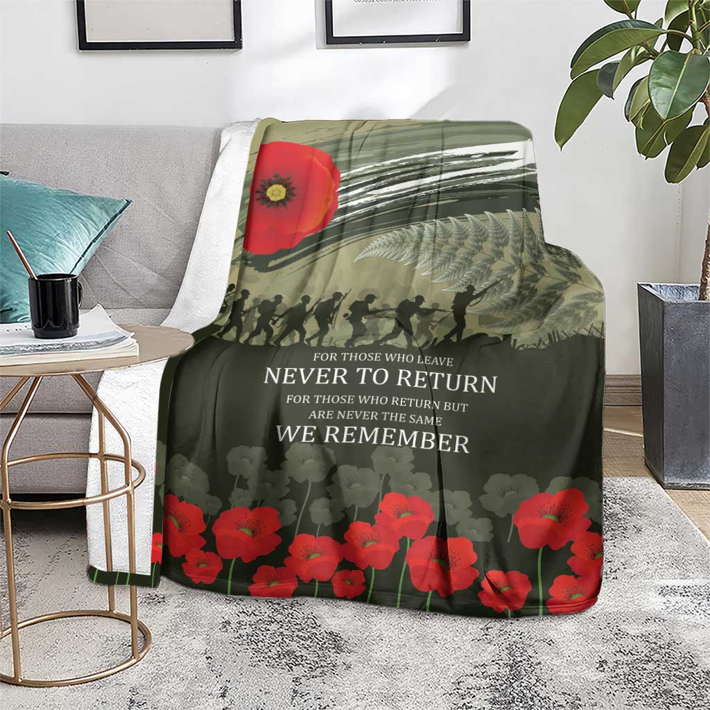 ANZAC Day We Remember Blanket Maori Silver Fern Camouflage Motif LT9 - Polynesian Pride