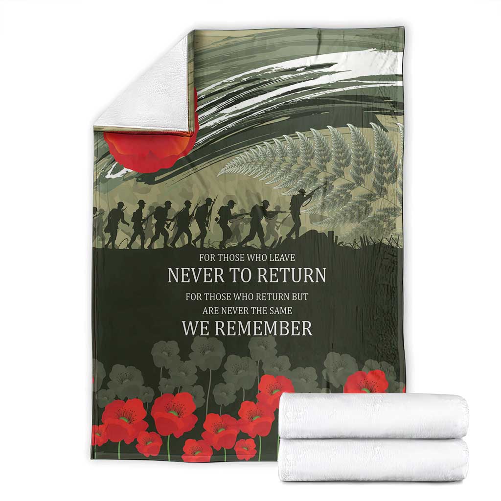 ANZAC Day We Remember Blanket Maori Silver Fern Camouflage Motif LT9 - Polynesian Pride