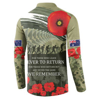 ANZAC Day We Remember Button Sweatshirt Maori Silver Fern Camouflage Motif LT9 - Polynesian Pride