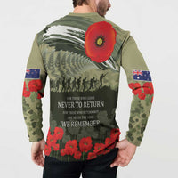 ANZAC Day We Remember Button Sweatshirt Maori Silver Fern Camouflage Motif LT9 - Polynesian Pride