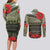 ANZAC Day We Remember Couples Matching Long Sleeve Bodycon Dress and Long Sleeve Button Shirt Maori Silver Fern Camouflage Motif