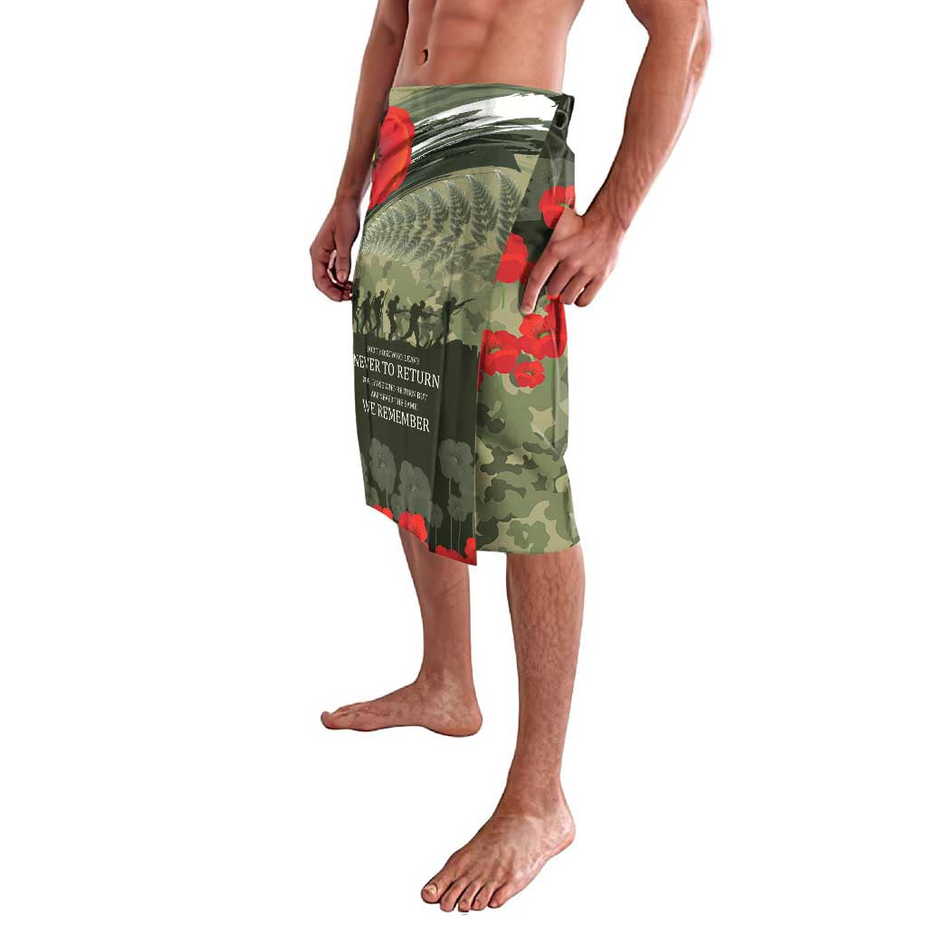 ANZAC Day We Remember Lavalava Maori Silver Fern Camouflage Motif LT9 - Polynesian Pride